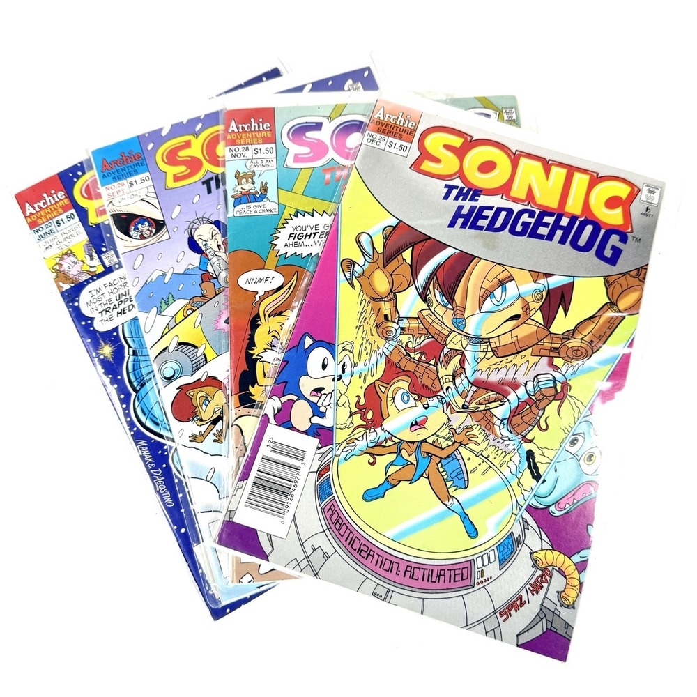 Sonic The Hedgehog Archie Comics Lot #23 #26 #28 #29 1990s Sega